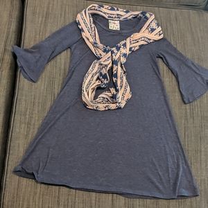 Girls dress with attached infinity scarf